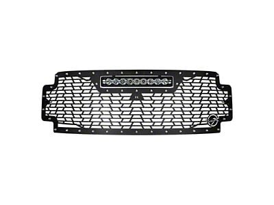 Vision X Upper Replacement Grille with XPR-9M LED Light Bar; Satin Black (17-19 F-350 Super Duty)