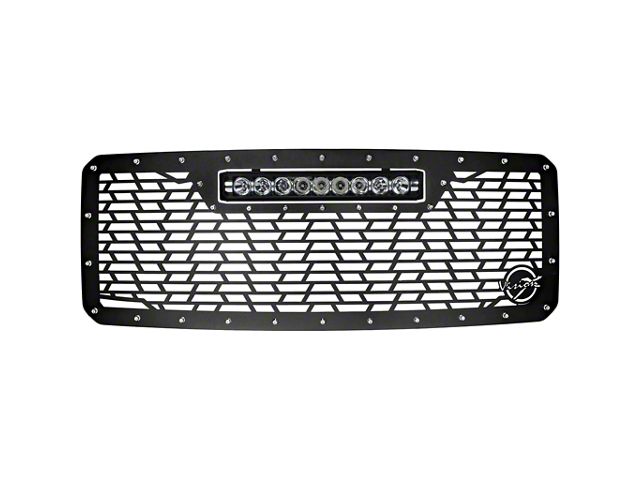 Vision X Upper Replacement Grille with XPR-9M Light Bar; Satin Black (11-16 F-350 Super Duty)