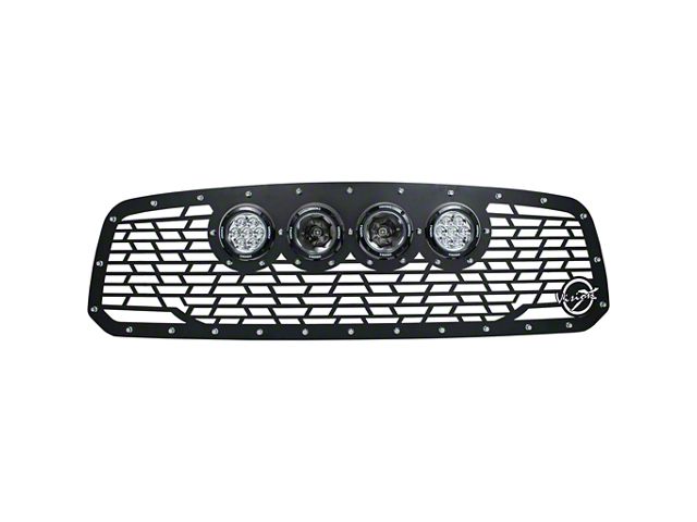 Vision X Upper Replacement Grille with CG2 Cannon Light Opening; Satin Black (13-18 RAM 1500, Excluding Rebel)