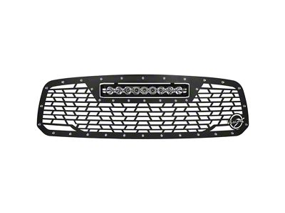 Vision X Upper Replacement Grille with XPR-9M Light Bar; Satin Black (13-18 RAM 1500, Excluding Rebel)