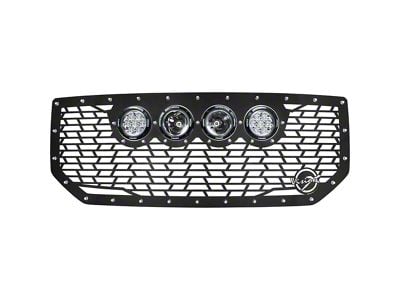 Vision X Upper Replacement Grille with 4.50-Inch CG2 Cannon LED Lights; Satin Black (16-18 Sierra 1500)