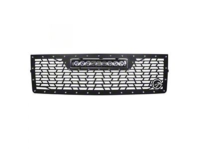 Vision X Upper Replacement Grille with XPR-9M Light Bar; Satin Black (16-18 Sierra 1500)