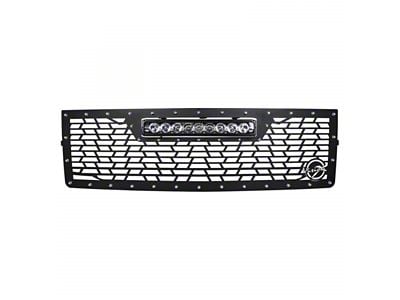 Vision X Upper Replacement Grille with XPR-9M LED Light Bar; Satin Black (16-18 Sierra 1500)