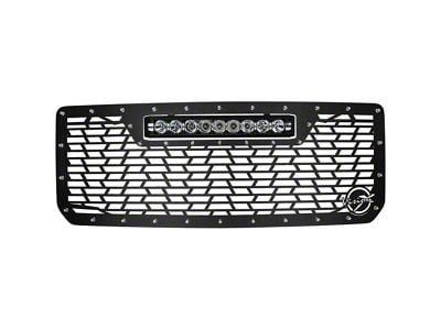 Vision X Upper Replacement Grille with 20-Inch Light Bar Opening; Satin Black (15-19 Sierra 3500 HD)