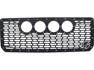Vision X Upper Replacement Grille with CG2 Cannon Light Opening; Satin Black (15-19 Sierra 3500 HD)