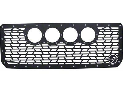 Vision X Upper Replacement Grille with CG2 Cannon Light Opening; Satin Black (15-19 Sierra 3500 HD)