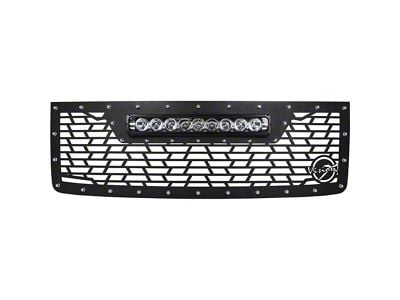 Vision X Upper Replacement Grille with XPR-9M Light Bar; Satin Black (11-14 Sierra 3500 HD)