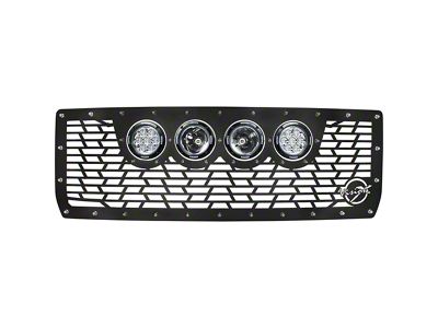 Vision X Upper Replacement Grille with 4.50-Inch CG2 Cannon LED Lights; Satin Black (14-15 Silverado 1500, Excluding Z71)