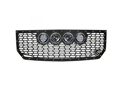 Vision X Upper Replacement Grille with 4.50-Inch CG2 Cannon LED Lights; Satin Black (16-18 Silverado 1500)