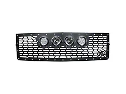 Vision X Upper Replacement Grille with 4.50-Inch CG2 Cannon LED Lights; Satin Black (14-15 Silverado 1500 Z71)