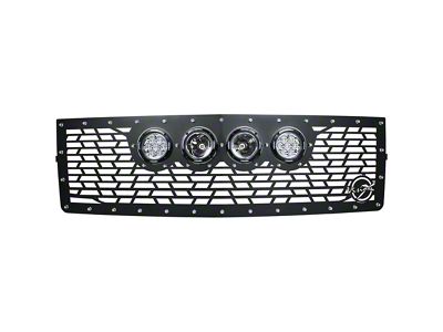 Vision X Upper Replacement Grille with 4.50-Inch CG2 Cannon LED Lights; Satin Black (14-15 Silverado 1500 Z71)