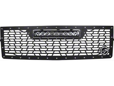 Vision X Upper Replacement Grille with XPR-9M Light Bar; Satin Black (14-15 Silverado 1500, Excluding Z71)