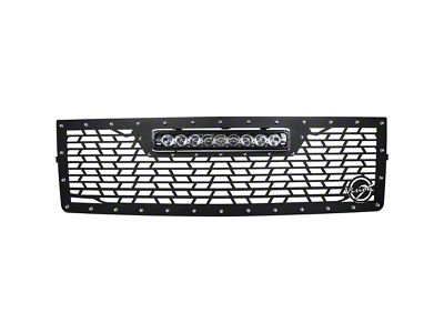 Vision X Upper Replacement Grille with XPR-9M Light Bar; Satin Black (14-15 Silverado 1500 Z71)