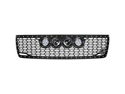 Vision X Upper Replacement Grille with CG2 Cannon Light Opening; Satin Black (11-14 Silverado 2500 HD)
