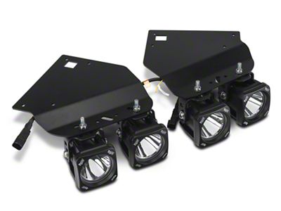 Vision X 4-Inch Square LED Lights with Fog Light Mounting Brackets (10-14 F-150 Raptor)