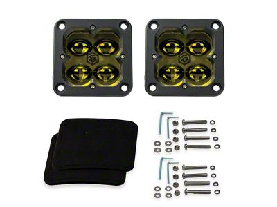 Vivid Lumen Industries FNG Series 3-Inch Flush Mount LED Yellow Fog Light Pods (Universal; Some Adaptation May Be Required)