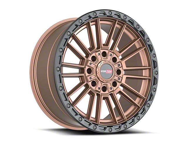 Vortek Off-Road VRT-604 Matte Bronze with Black Bead Ring 8-Lug Wheel; 17x9; 0mm Offset (11-14 Sierra 2500 HD)