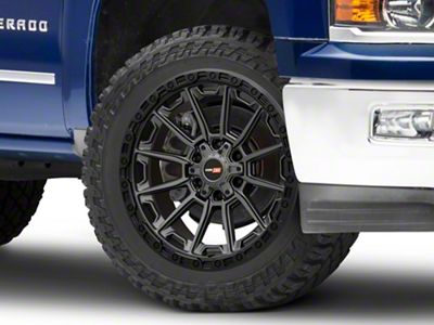 Vortek Off-Road VRT-601 Matte Titanium with Black Bead Ring 6-Lug Wheel; 22x10; -24mm Offset (14-18 Silverado 1500)