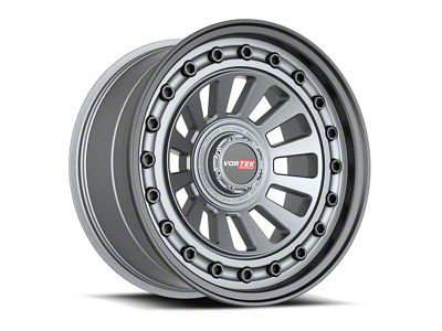 Vortek Off-Road VRD-702 Matte Gunmetal with Black Bolts and Lip 6-Lug Wheel; 20x9.5; 12mm Offset (15-22 Colorado)