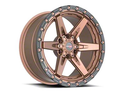 Vortek Off-Road VRT-602 Matte Bronze with Black Bead Ring 6-Lug Wheel; 17x9; 0mm Offset (99-06 Sierra 1500)