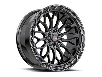 Vortek Off-Road VRP-503 All Black Center and Diamond Cut Ring with Dark Tint 6-Lug Wheel; 24x11; -24mm Offset (19-25 RAM 1500)