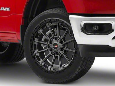 Vortek Off-Road VRT-601 Matte Titanium with Black Bead Ring 6-Lug Wheel; 22x10; -24mm Offset (19-25 RAM 1500)