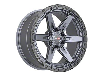 Vortek Off-Road VRT-602 Matte Titanium with Black Bead Ring 6-Lug Wheel; 20x9; 12mm Offset (19-25 RAM 1500)