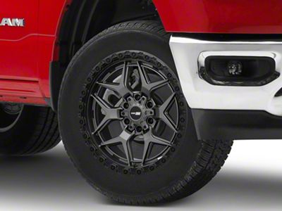 Vortek Off-Road VRT-603 Matte Titanium with Black Bead Ring 6-Lug Wheel; 20x9; 0mm Offset (19-25 RAM 1500)