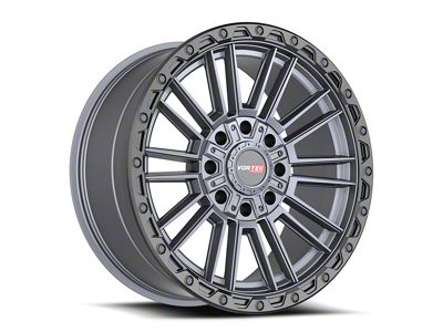 Vortek Off-Road VRT-604 Matte Titanium with Black Bead Ring 8-Lug Wheel; 22x10; -18mm Offset (06-08 RAM 1500 Mega Cab)