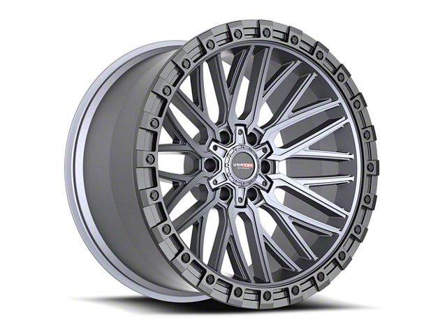 Vortek Off-Road VRT-608 Matte Titanium with Black Bead Ring 6-Lug Wheel; 20x10; -12mm Offset (19-24 RAM 1500)