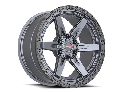 Vortek Off-Road VRT-602 Matte Titanium with Black Bead Ring 6-Lug Wheel; 17x9; 12mm Offset (19-23 Ranger)