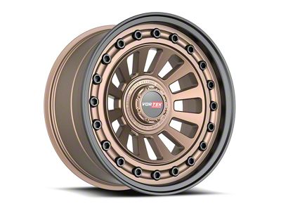Vortek Off-Road VRD-702 Matte Bronze with Black Bolts and Lip 6-Lug Wheel; 17x9; 0mm Offset (14-18 Sierra 1500)