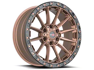 Vortek Off-Road VRT-601 Matte Bronze with Black Bead Ring 6-Lug Wheel; 17x9; 0mm Offset (14-18 Sierra 1500)