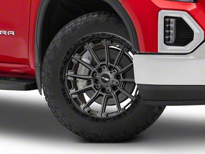 Vortek Off-Road VRT-601 Matte Titanium with Black Bead Ring 6-Lug Wheel; 22x10; -24mm Offset (19-25 Sierra 1500)