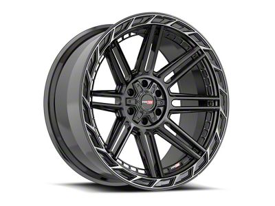 Vortek Off-Road VRP-501 All Black Center and Diamond Cut Ring with Dark Tint 6-Lug Wheel; 24x11; -24mm Offset (14-18 Silverado 1500)