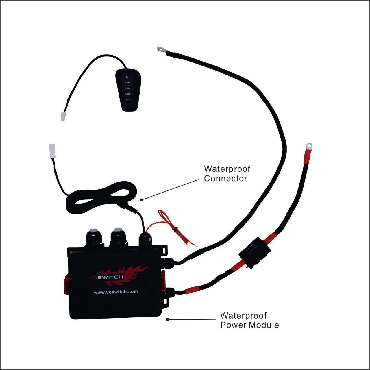 Voswitch RAM 2500 R400 Grab Handle AUX Switch Panel; Black R400-BK