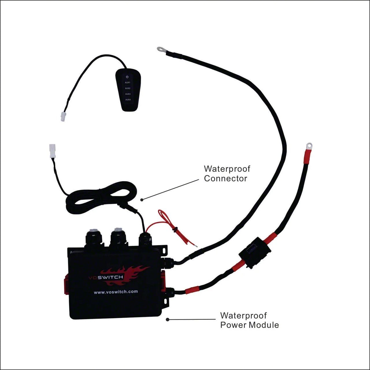 Voswitch RAM 3500 R400 Grab Handle AUX Switch Panel; Black R400-BK