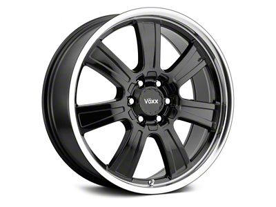 Voxx Turin Gloss Black with Mirror Machined Lip Wheel; 18x8.5; 39mm Offset (15-22 Canyon)