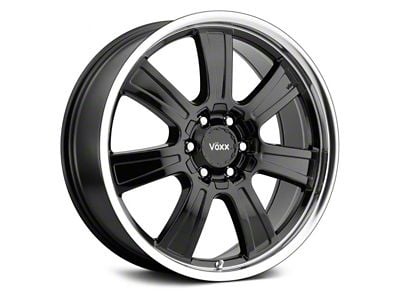 Voxx Turin Gloss Black with Mirror Machined Lip Wheel; 20x8.5; 39mm Offset (23-24 Canyon)