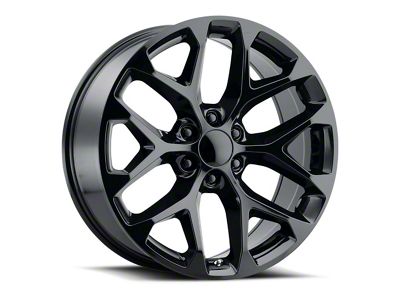 Voxx Replica Snowflake Style Gloss Black 6-Lug Wheel; 20x9; 27mm Offset (07-13 Silverado 1500)