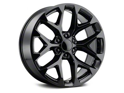 Voxx Replica Snowflake Style Gloss Black 6-Lug Wheel; 22x9; 24mm Offset (07-13 Silverado 1500)