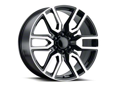 Denali Style Gloss Black Machined 6-Lug Wheel; 20x9; 27mm Offset (07-14 Tahoe)