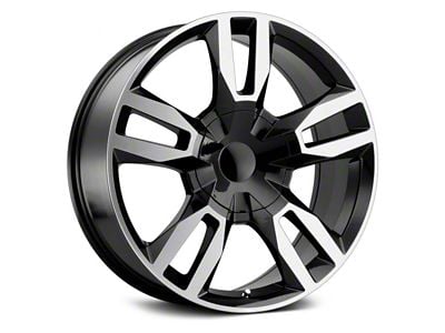Voxx Replica RST Style Gloss Black Machined 6-Lug Wheel; 22x9; 24mm Offset (07-14 Tahoe)