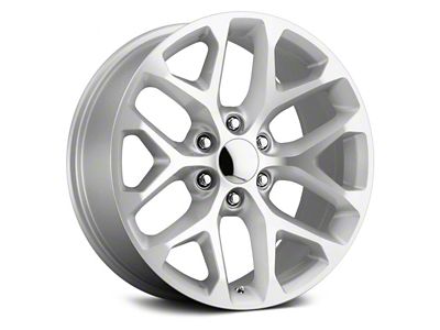 Voxx Replica Snowflake Style Silver Machined 6-Lug Wheel; 22x9; 24mm Offset (07-14 Tahoe)
