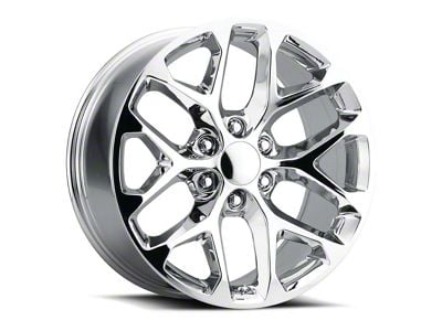 Snowflake Style Chrome 6-Lug Wheel; 20x9; 27mm Offset (14-18 Silverado 1500)