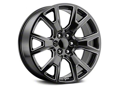 CHSEZ Style Gloss Black Milled 6-Lug Wheel; 22x9; 31mm Offset (15-20 Tahoe)