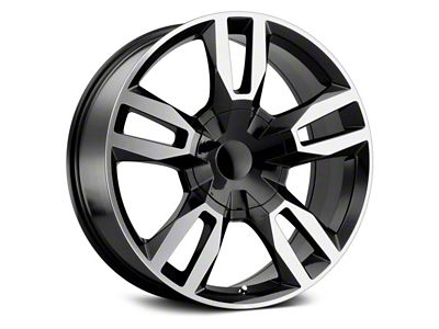 Voxx Replica RST Style Gloss Black Machined 6-Lug Wheel; 22x9; 24mm Offset (15-20 Tahoe)