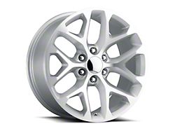 Snowflake Style Silver Machined Face 6-Lug Wheel; 20x9; 27mm Offset (99-06 Sierra 1500)