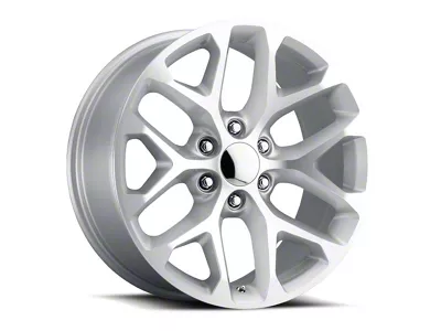 Snowflake Style Silver Machined Face 6-Lug Wheel; 20x9; 27mm Offset (99-06 Sierra 1500)