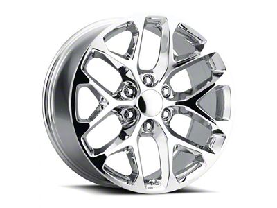 Snowflake Style Chrome 6-Lug Wheel; 22x9; 24mm Offset (99-06 Silverado 1500)
